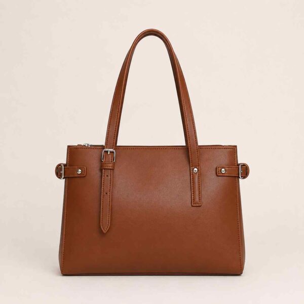 Brown satchel tote bag-img3