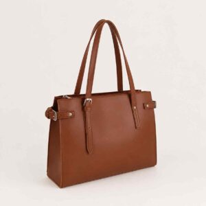 Brown satchel tote bag-img4