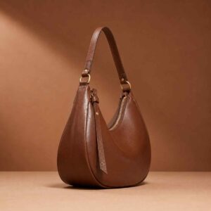 Brown cresent hobo bag
