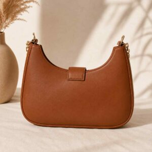 Brown Saddle Buckle Bag