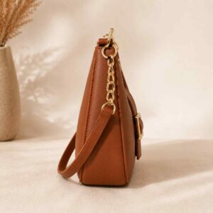 Brown Saddle Buckle Bag