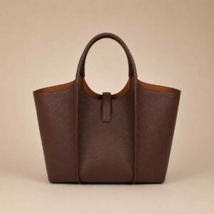 Dark brown scoop mini tote bag