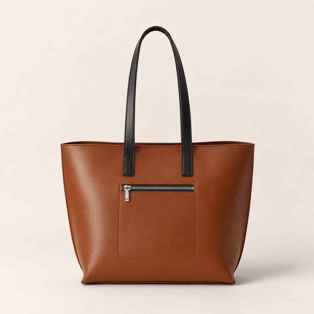 Horse Brown with Black Long Handle Tote Bag