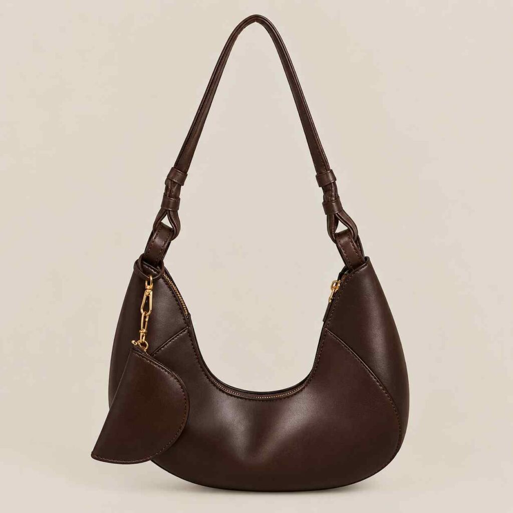 Cocoa Curve - faux leather bag by Raahi